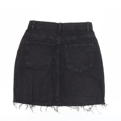 Denim Co. Women Black Size 8 High Rise Denim Mini Skirt