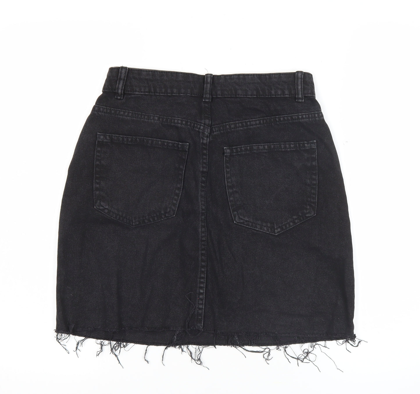 Denim Co. Women Black Size 8 High Rise Denim Mini Skirt
