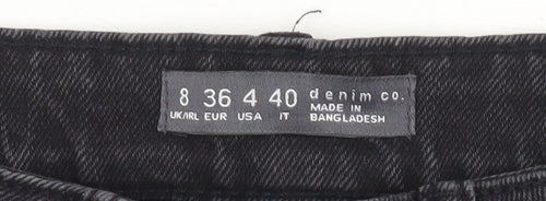 Denim Co. Women Black Size 8 High Rise Denim Mini Skirt
