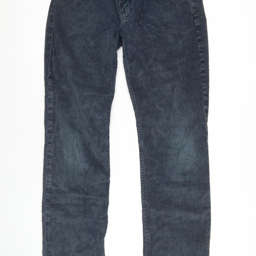 American Apparel Men's Blue Corduroy Slim Fit Trousers Size 29