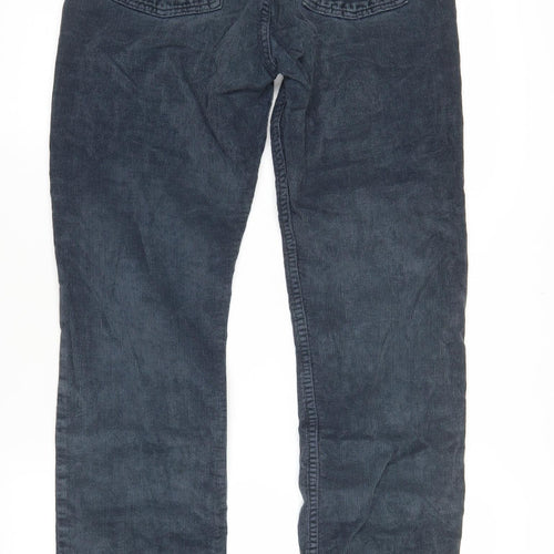 American Apparel Men's Blue Corduroy Slim Fit Trousers Size 29