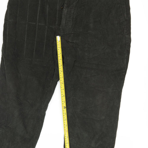 James Pringle Mens Black Corduroy Trousers 40W 31L Straight Leg