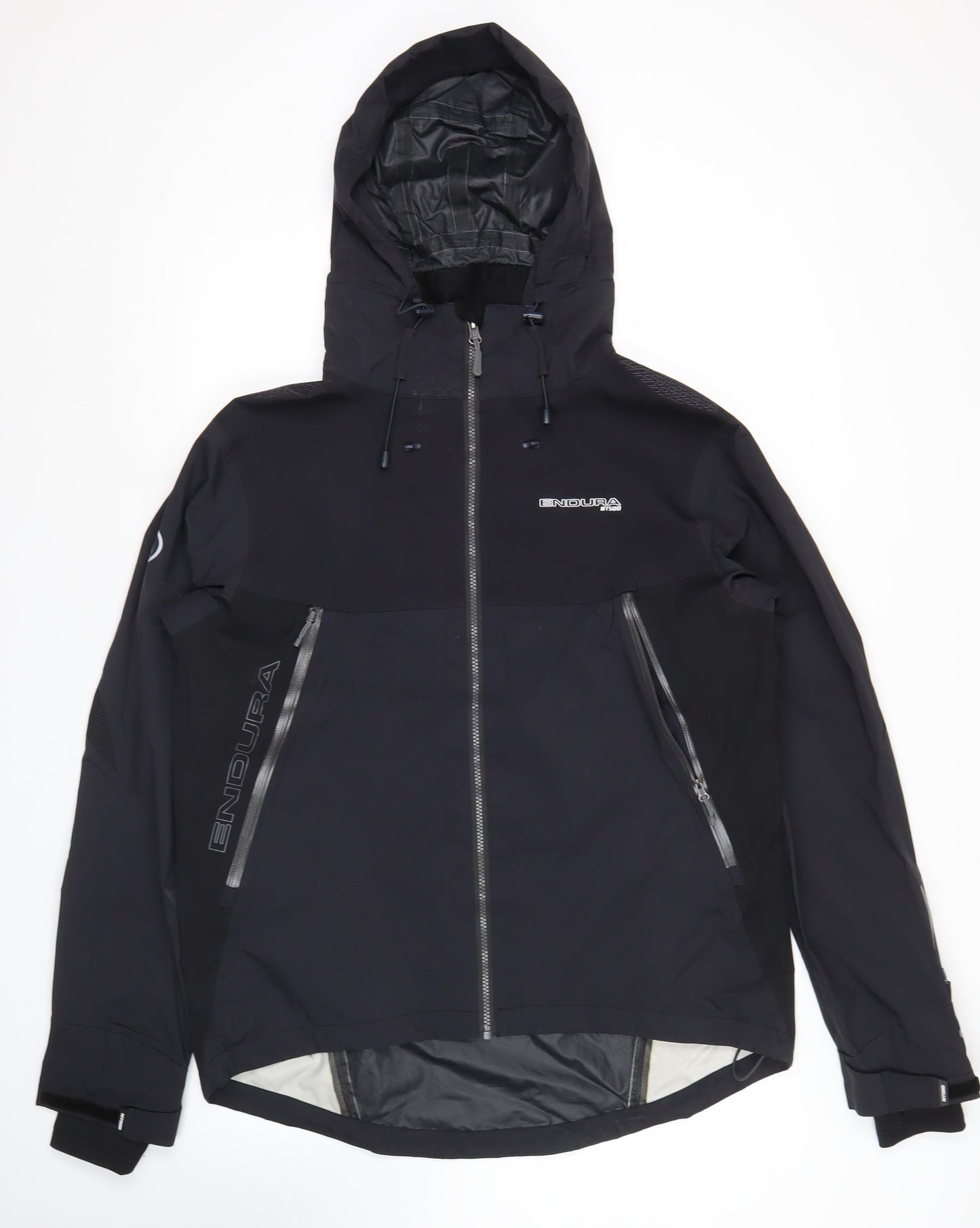 Endura Men's Black L Waterproof Cycling Rain Jacket Hooded Outdoor