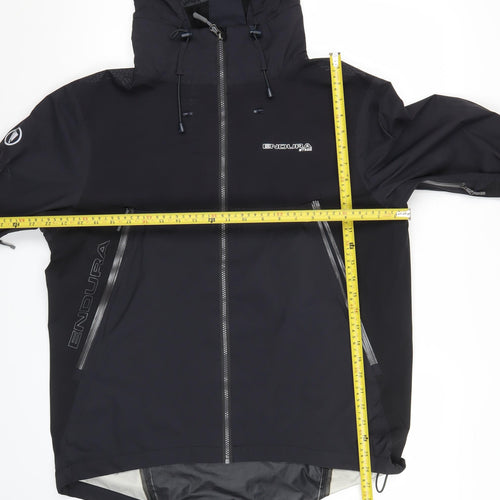 Endura Men's Black L Waterproof Cycling Rain Jacket Hooded Outdoor