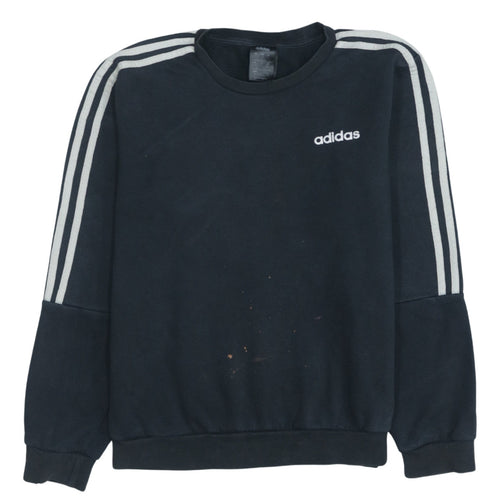 adidas Men’s Black Small Sweatshirt Long Sleeve Pullover Sports Logo