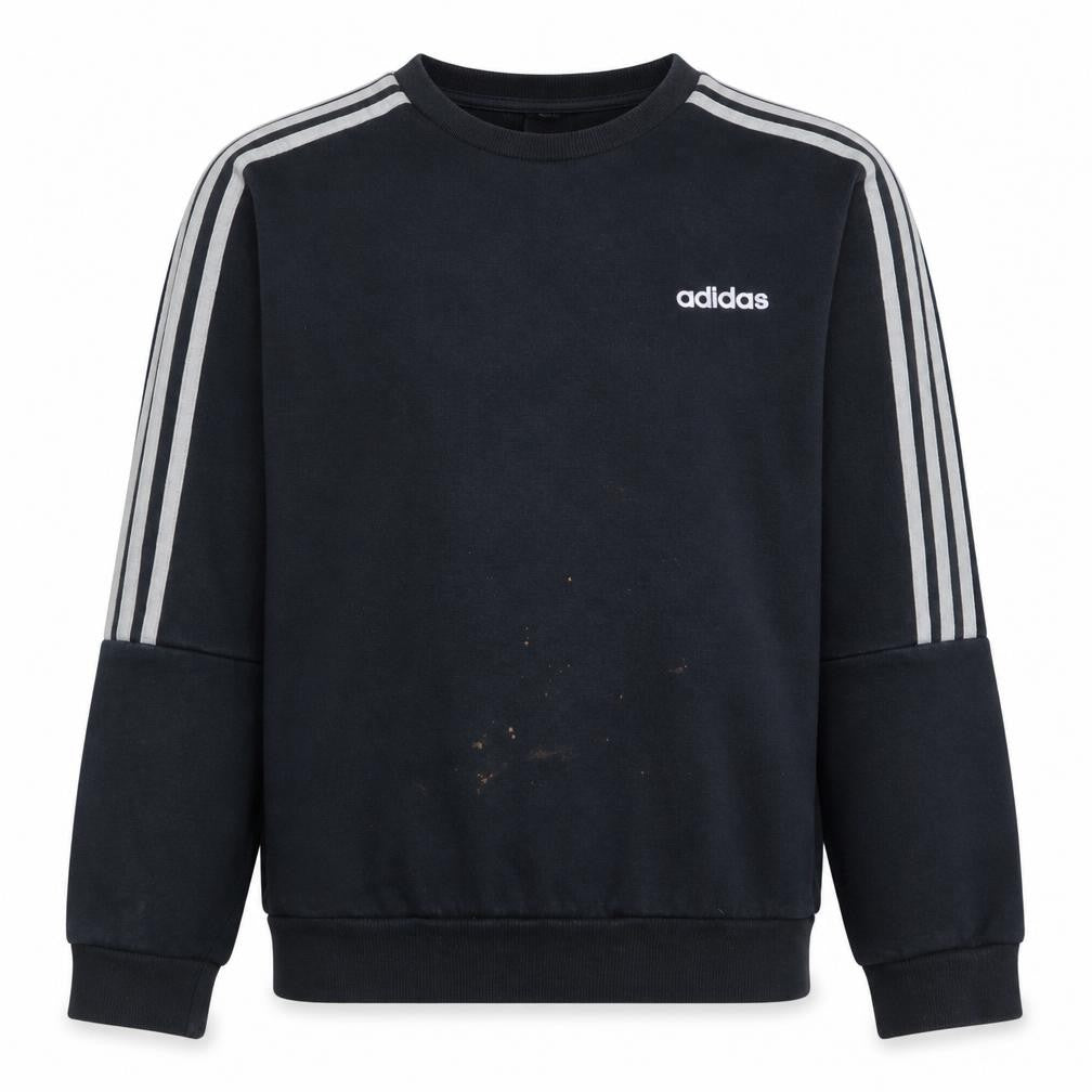Front view of adidas Men’s Black Small Sweatshirt Long Sleeve Pullover Sports Logo