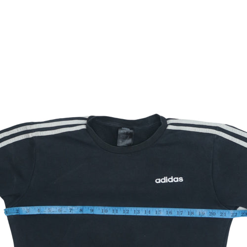 adidas Men’s Black Small Sweatshirt Long Sleeve Pullover Sports Logo