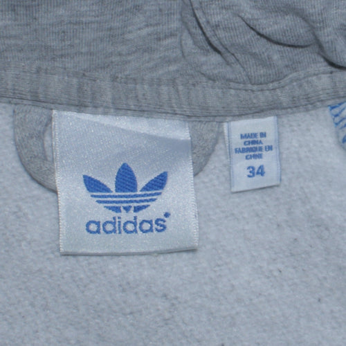 Adidas Mens Grey XS Full Zip Hoodie Lightweight Sportswear