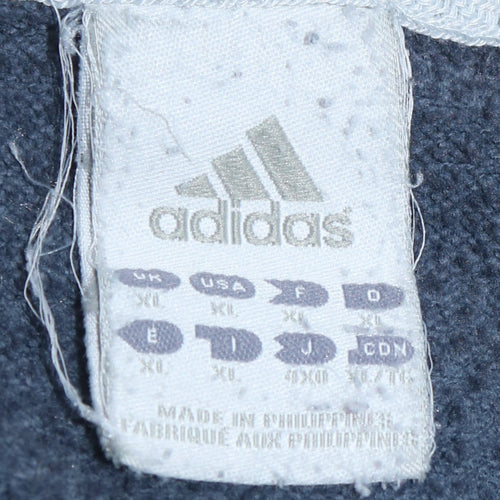 Adidas Mens Blue XL Sweatshirt Pullover Logo Crew Neck Long Sleeve