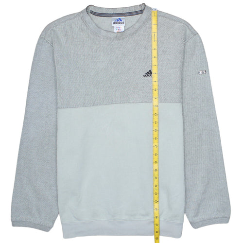 Adidas Men’s Grey M Pullover Sweatshirt Crew Neck Logo Sports