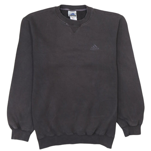 Adidas Mens Black L Sweatshirt Pullover Crew Neck Long Sleeve Sportswear