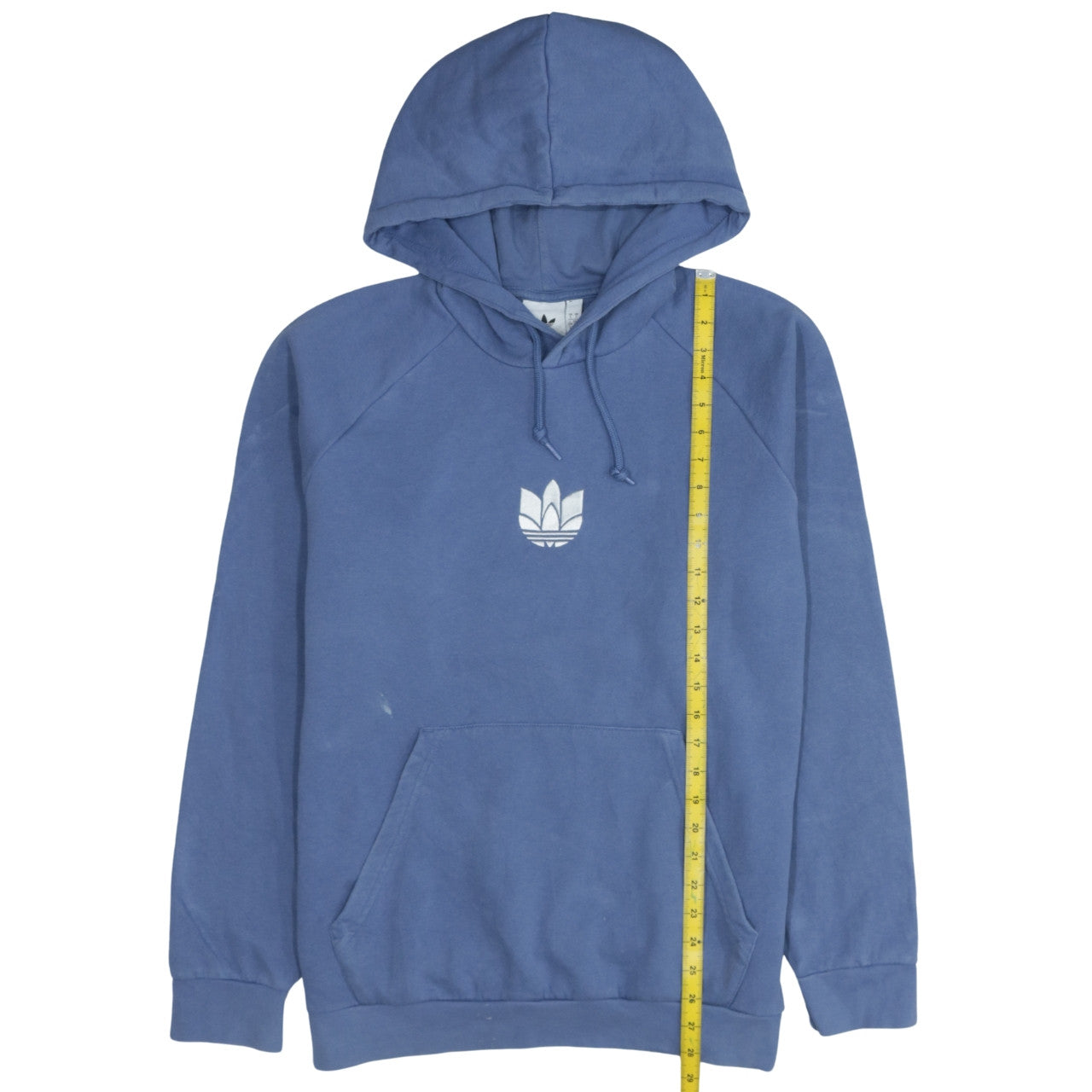Adidas Mens Blue Pullover Hoodie L Logo Fleece Sportswear