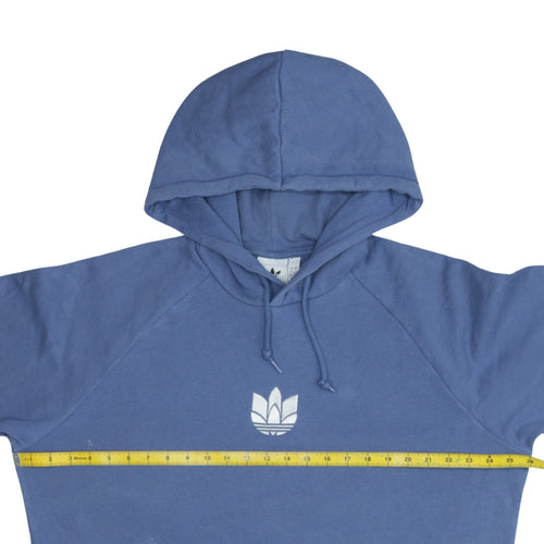 Adidas Mens Blue Pullover Hoodie L Logo Fleece Sportswear