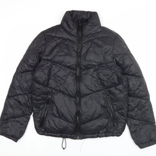 Primark Women’s Black Size 8 Puffer Jacket Quilted Full Zip Winter Coat