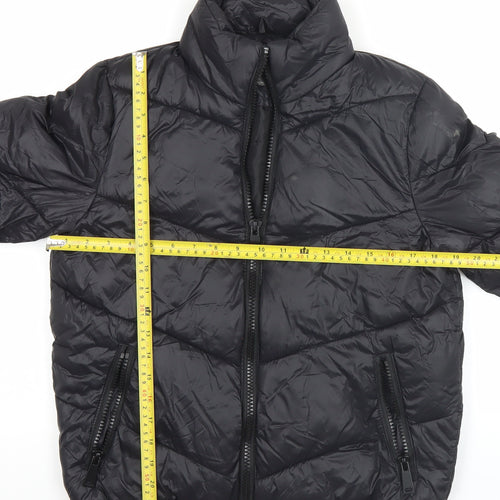 Primark Women’s Black Size 8 Puffer Jacket Quilted Full Zip Winter Coat