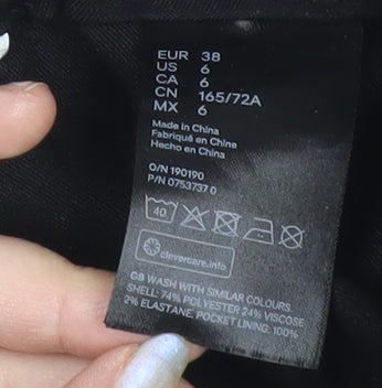H&M Women’s Black Size 10 Paperbag Tapered Belted Trousers