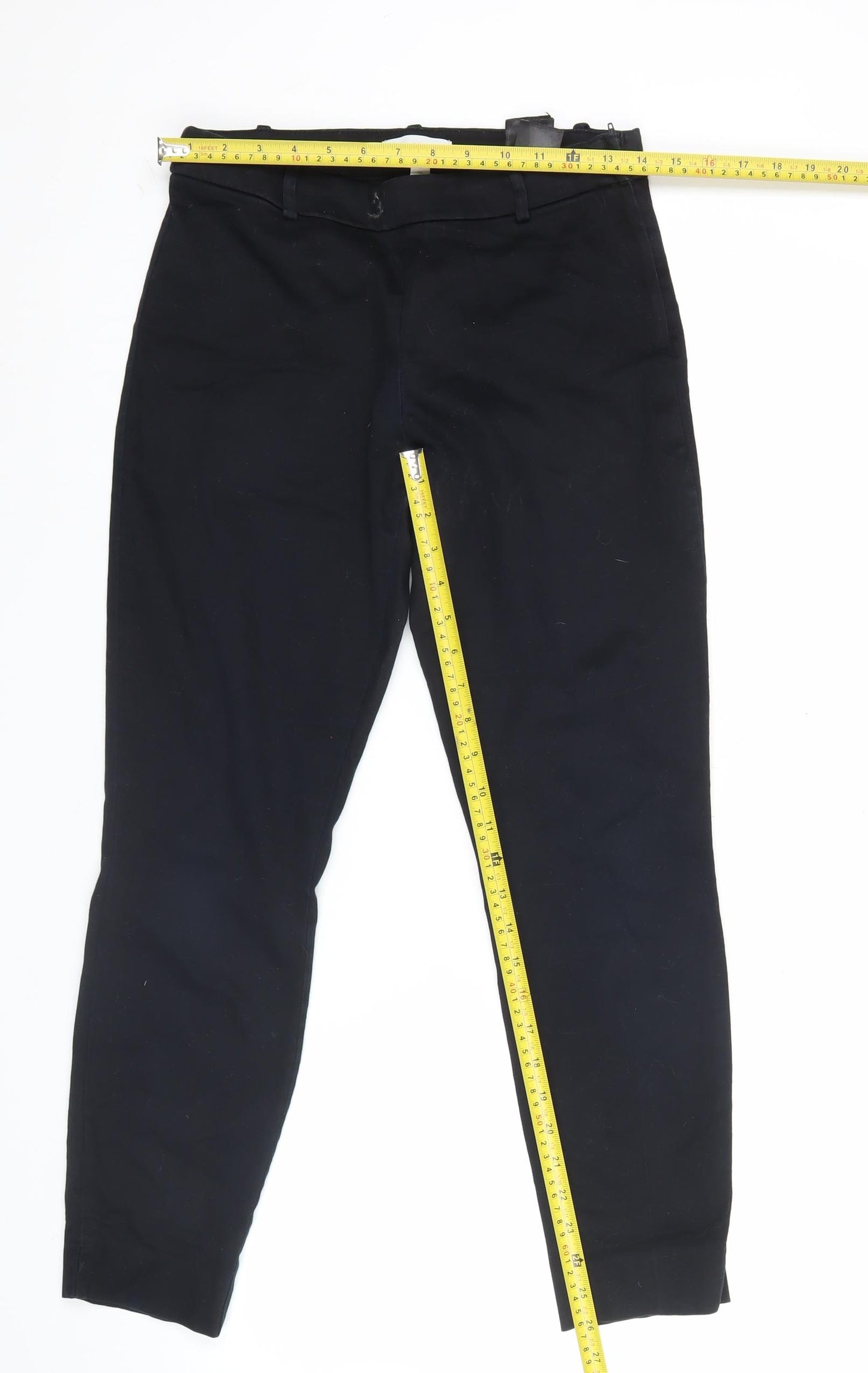 H&M Womens Black Size 10 Slim Fit Tapered Work Trousers