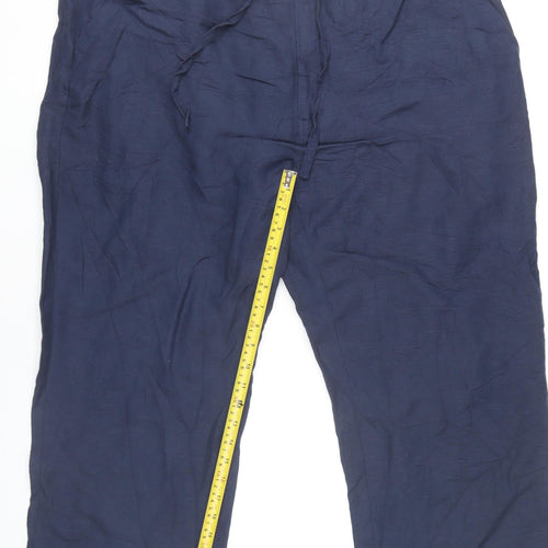 Cubavera Women’s Blue Linen Blend XL Chino Trousers with Pockets