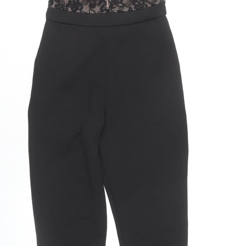 Missguided Womens Black Lace Halter Jumpsuit UK 10 Slim Fit Party