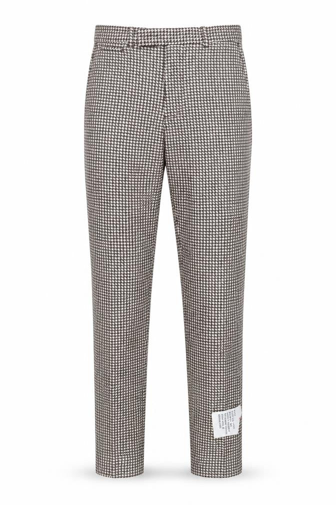 ASOS Design Men's Brown Houndstooth Slim Chino Trousers W30 L32