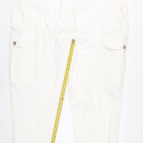 Marks and Spencer Women White Size 20 Cargo Cotton Trousers