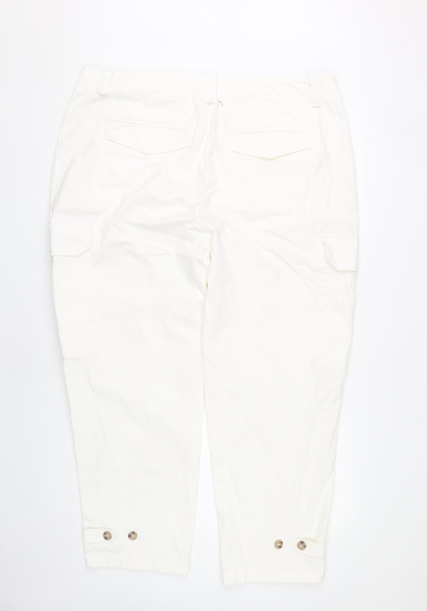 Marks and Spencer Women White Size 20 Cargo Cotton Trousers
