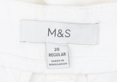Marks and Spencer Women White Size 20 Cargo Cotton Trousers