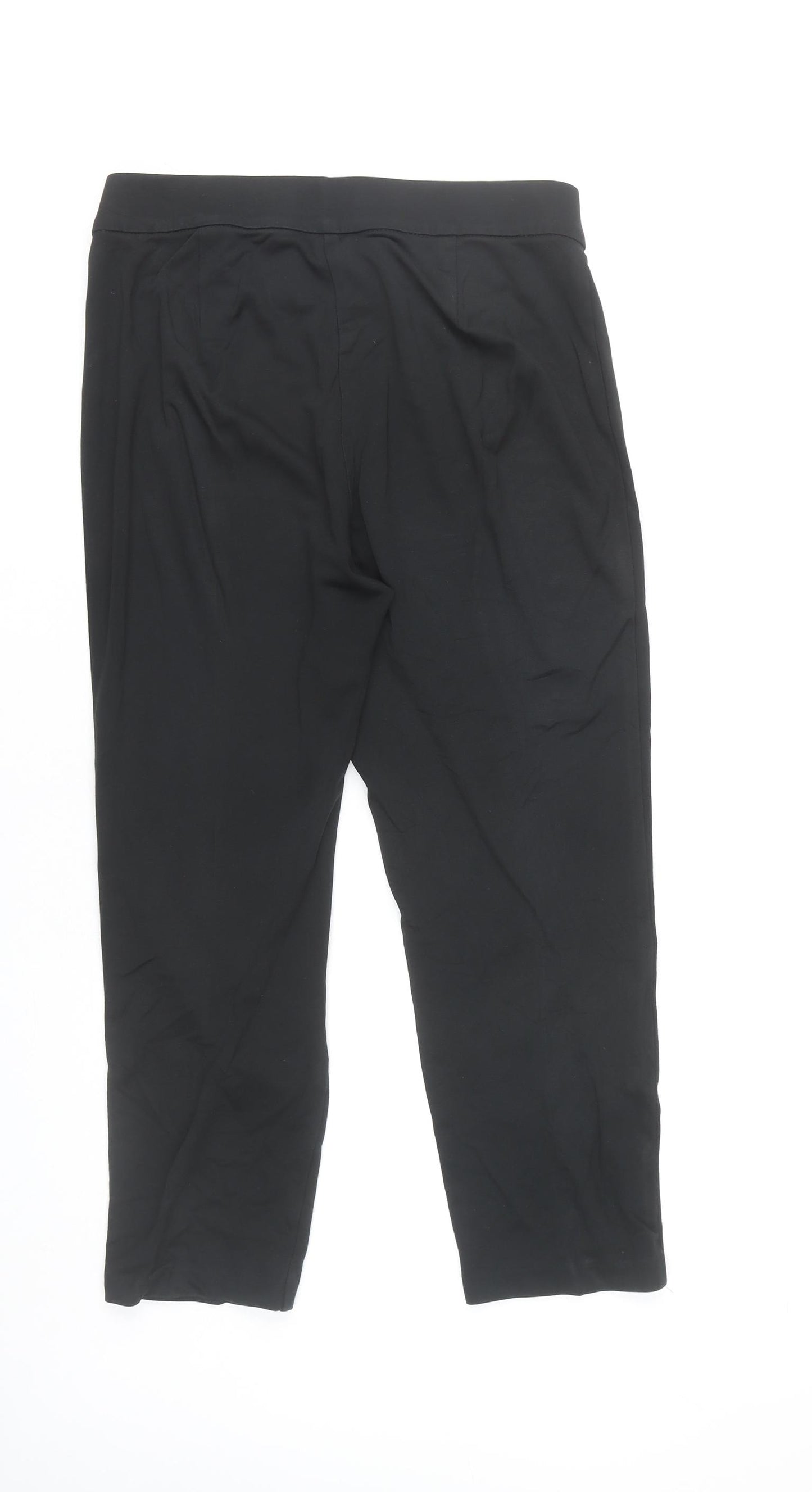 Marks and Spencer Women Black Size 12 Cropped Jersey Leggings