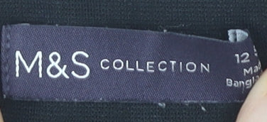 Marks and Spencer Women Black Size 12 Cropped Jersey Leggings