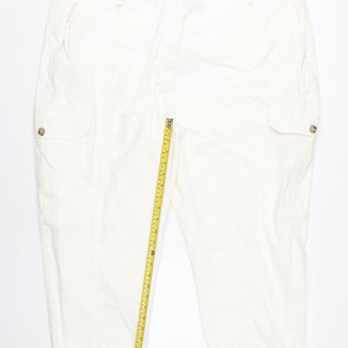 Marks and Spencer Womens White Size 24 Cargo Trousers