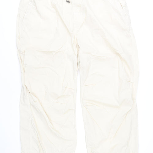 Marks and Spencer Womens Ivory Cargo Trousers Size 22 Cotton