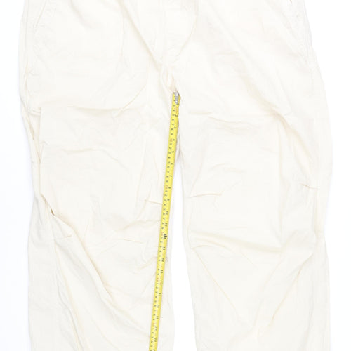 Marks and Spencer Womens Ivory Cargo Trousers Size 22 Cotton