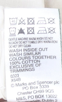 Marks and Spencer Womens Ivory Cargo Trousers Size 22 Cotton