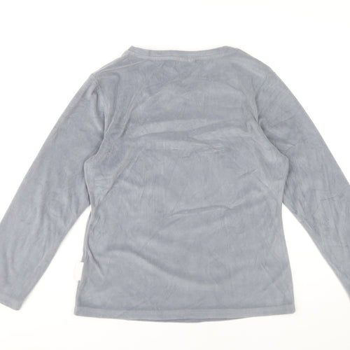 Disney Women’s Grey Minnie Mouse Pyjama Top Size 6 Velour Long Sleeve