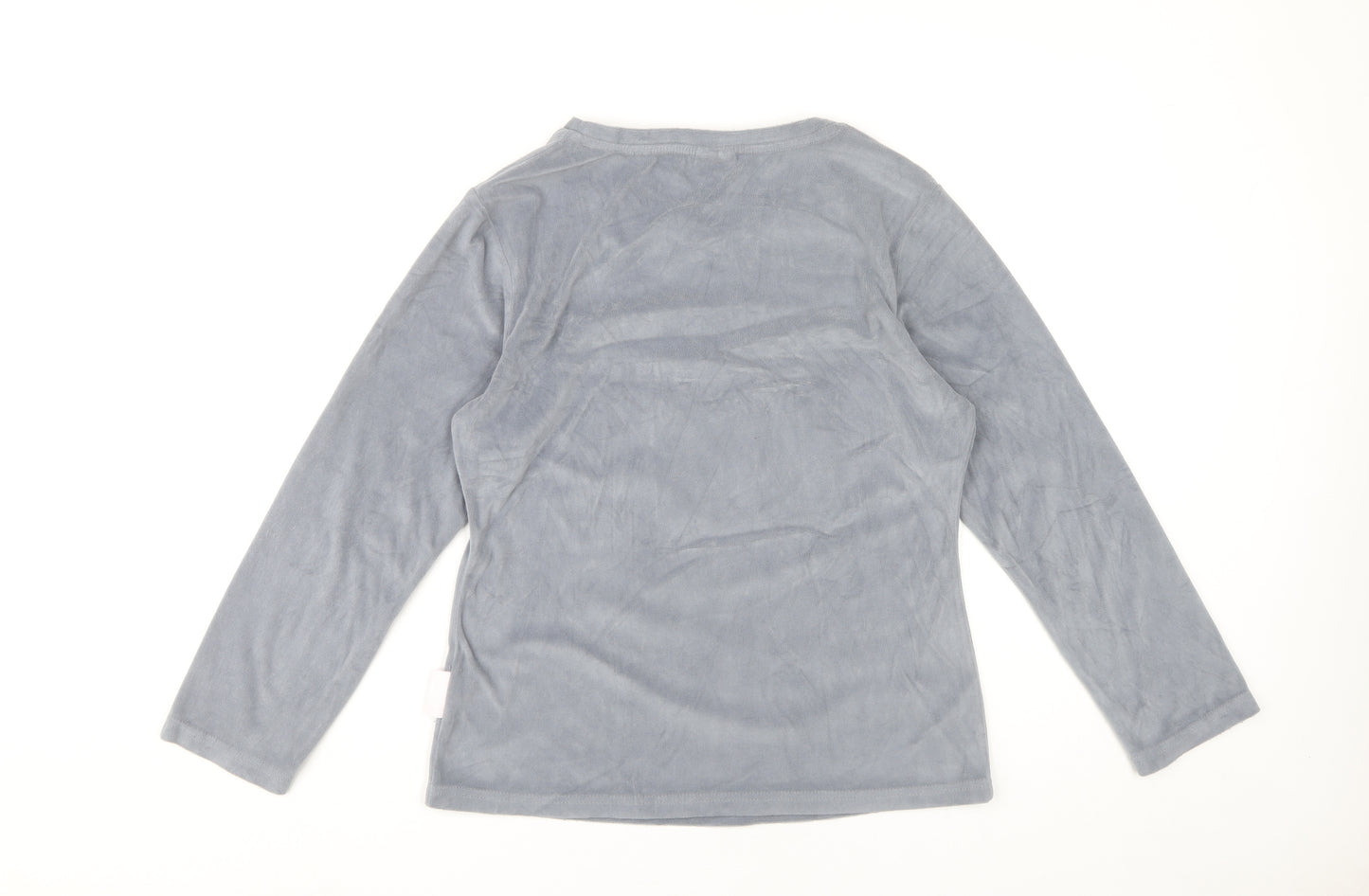 Disney Women’s Grey Minnie Mouse Pyjama Top Size 6 Velour Long Sleeve