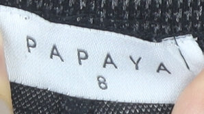 Papaya Womens Grey Geometric Stretch Leggings Size 8