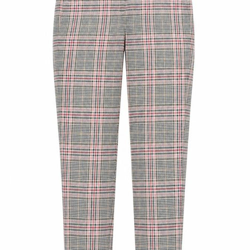 Marks and Spencer Womens Multicoloured Check Chino Trousers Size 8 Slim Fit
