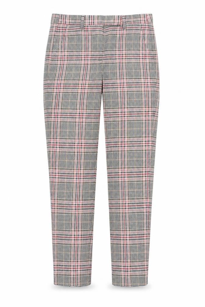 Marks and Spencer Womens Multicoloured Check Chino Trousers Size 8 Slim Fit