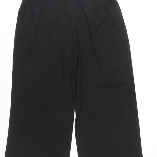 Marks and Spencer Womens Black Wide Leg Trousers Size 18 Short
