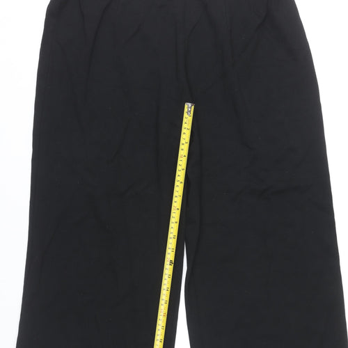 Marks and Spencer Womens Black Wide Leg Trousers Size 18 Short