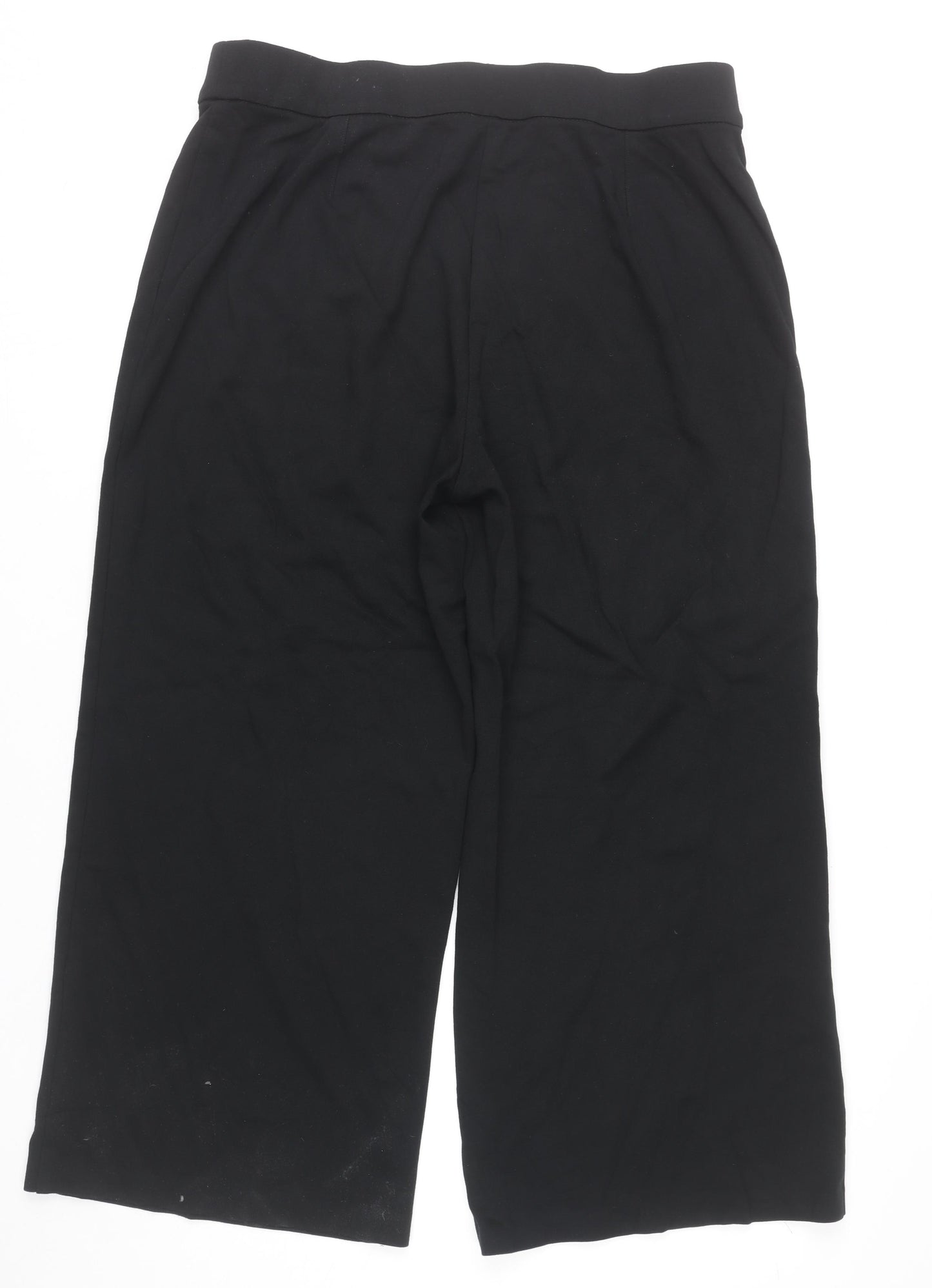 Marks and Spencer Womens Black Wide Leg Trousers Size 18 Short