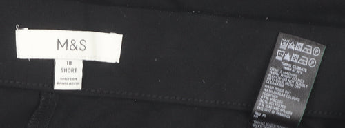Marks and Spencer Womens Black Wide Leg Trousers Size 18 Short