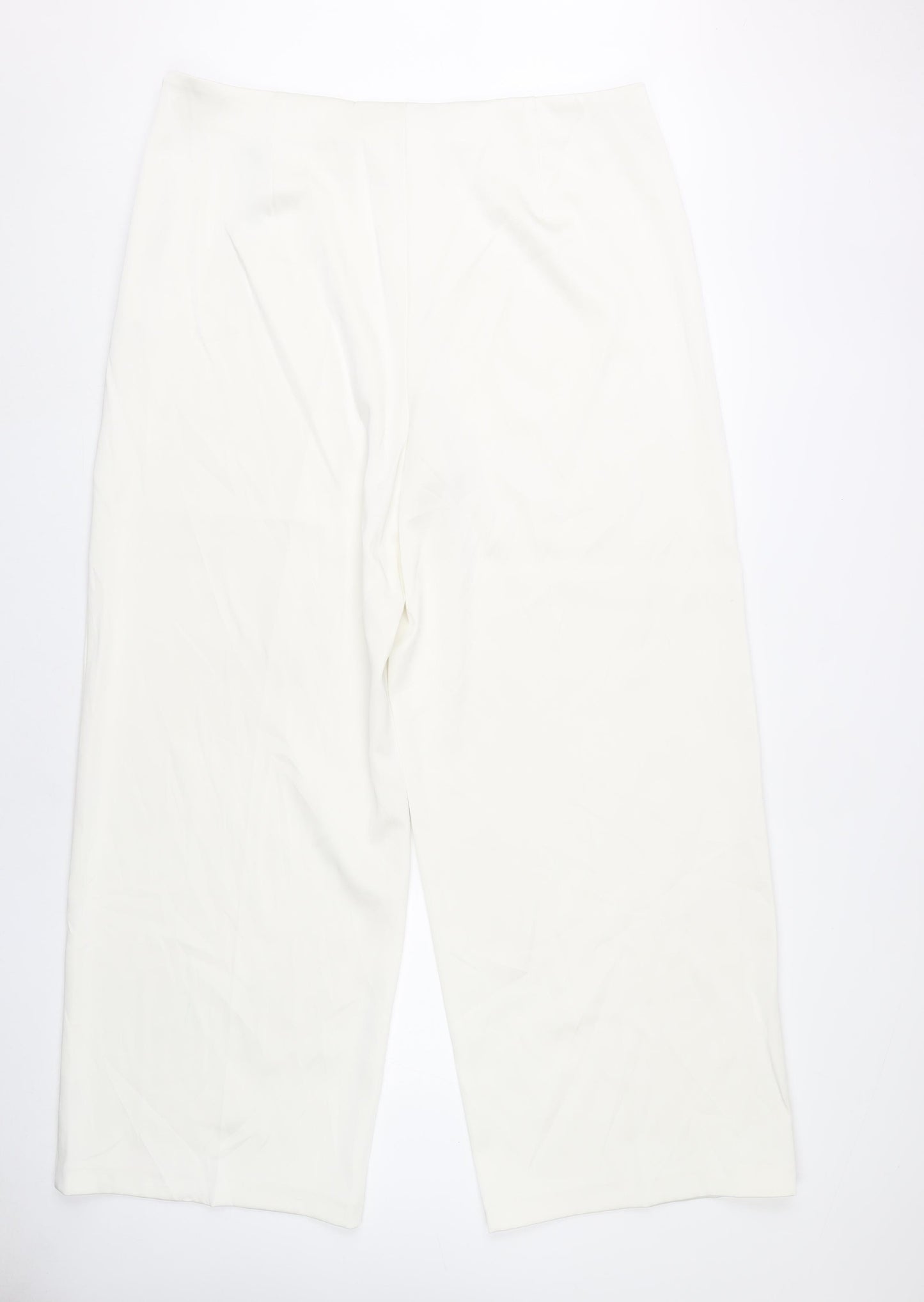 Marks and Spencer Women White Size 20 Wide-Leg Trousers
