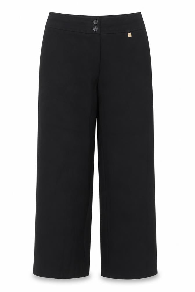 CC Women’s Black Wide-Leg Stretch Trousers Size 14