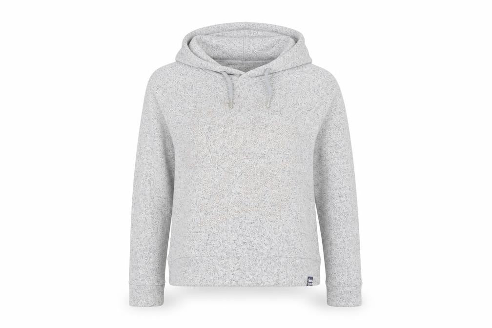 Front view of Superdry Women’s Grey Hoodie UK 8 Pullover Cotton Blend