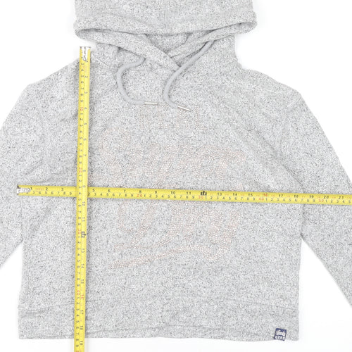 Superdry Women’s Grey Hoodie UK 8 Pullover Cotton Blend