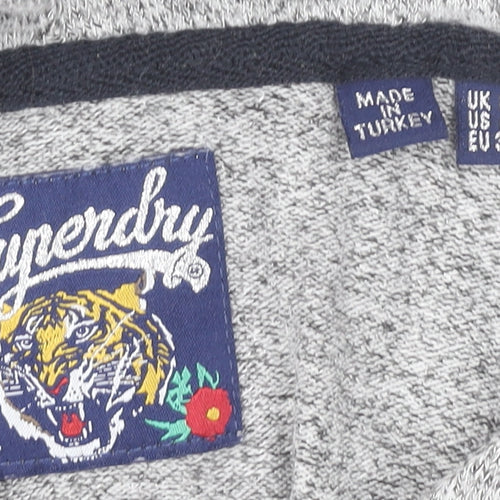 Superdry Women’s Grey Hoodie UK 8 Pullover Cotton Blend