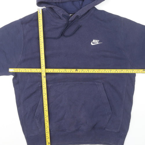Nike Men's Blue Small Pullover Hoodie Sweatshirt Logo Fleece
