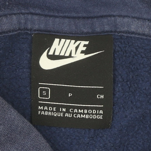 Nike Men's Blue Small Pullover Hoodie Sweatshirt Logo Fleece