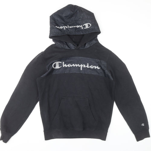 Champion Men’s Black Pullover Hoodie XS Logo Sportswear